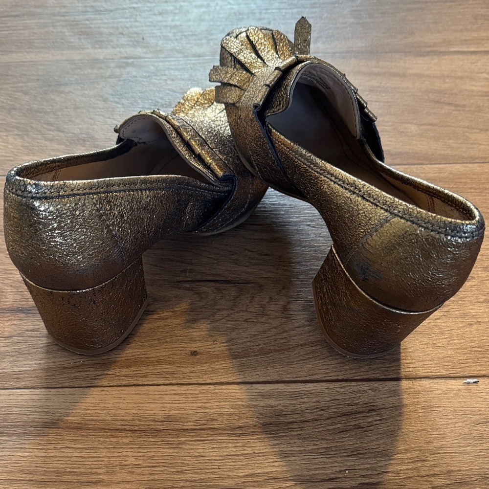 Kenneth Cole Metallic Gold Loafers - Picture 2 of 3